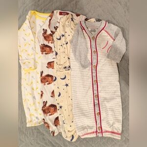 0-3 Months Kids Pajama Sleep Sacks - Gray, Yellow, Cream